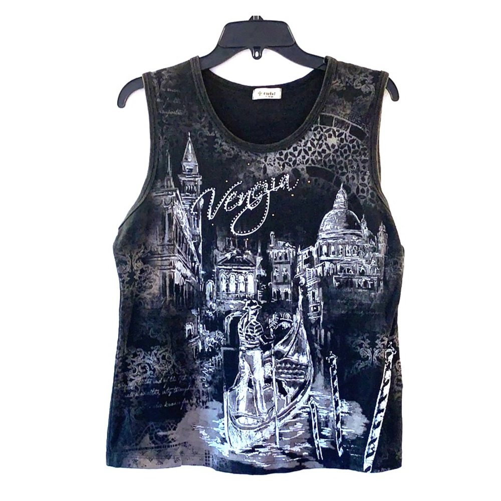 Cactus XL Venezia theme Black Tank Top Used